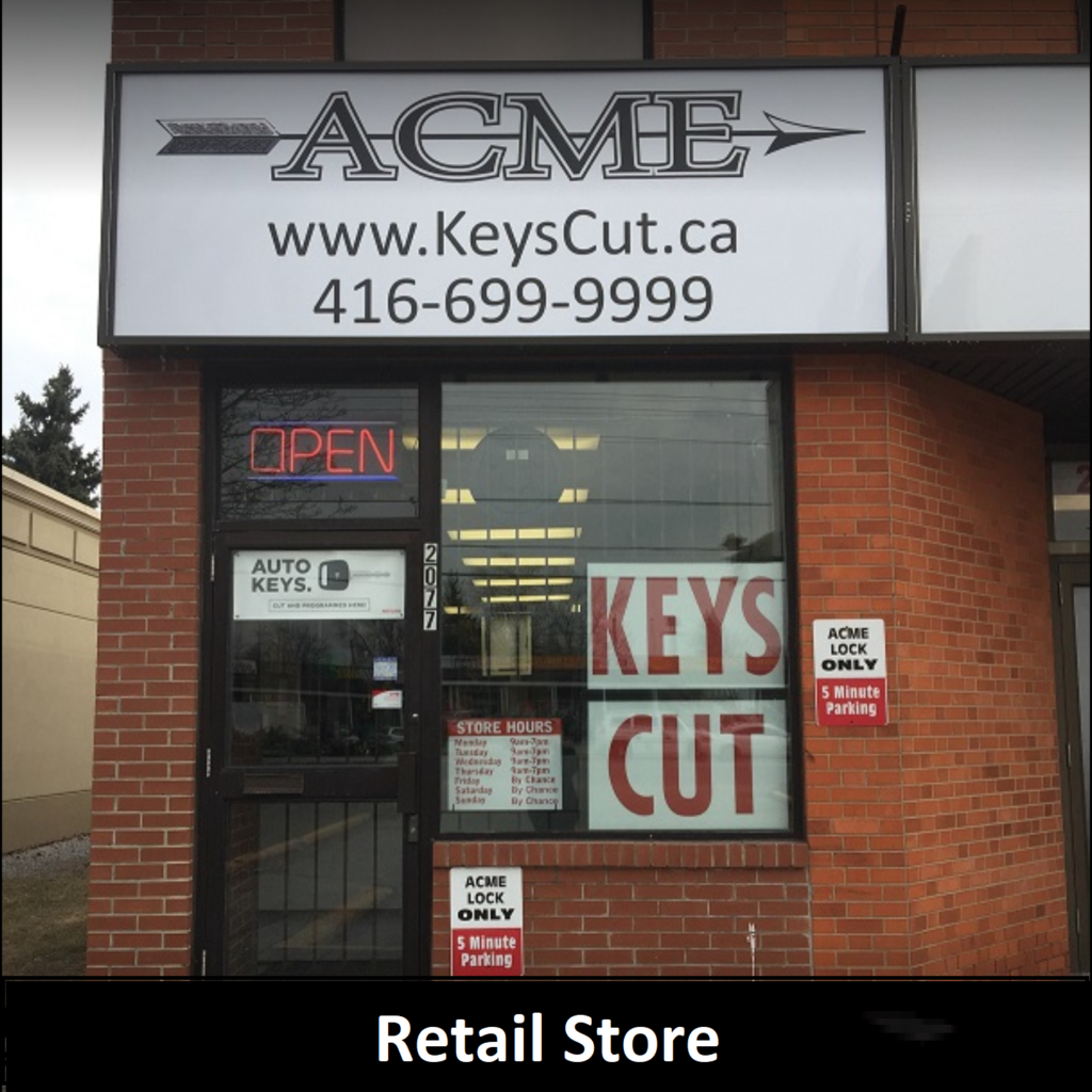 Retail StoreKeys CutFobs CopiedAcme Lock & Key Toronto